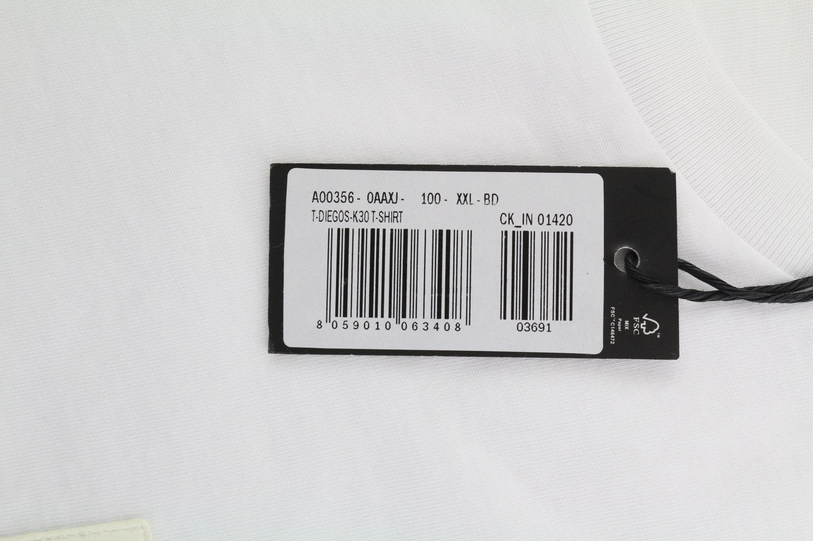 DIESEL T-Diegos-K30 Men T-Shirt 2XL Short Sleeve Crew Collar Tricot Casual