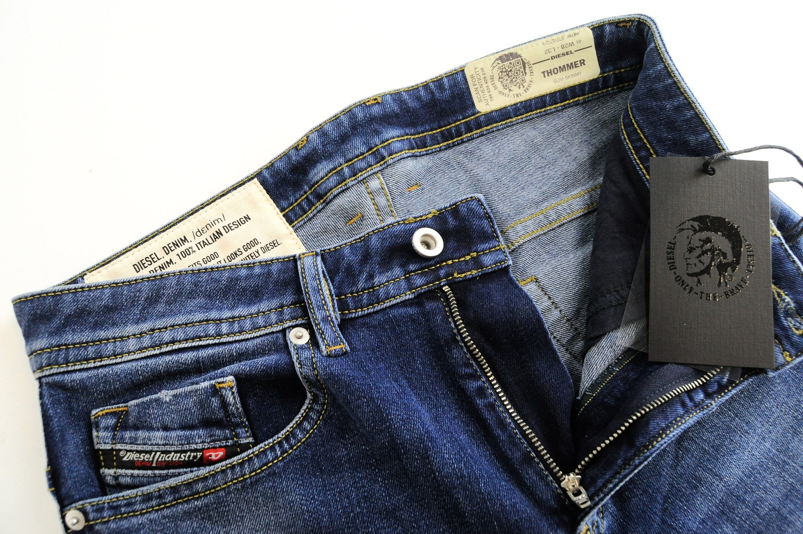 DIESEL Thommer 0870F mens Jeans W28/L32 Blue Washed Cotton Slim Skinny