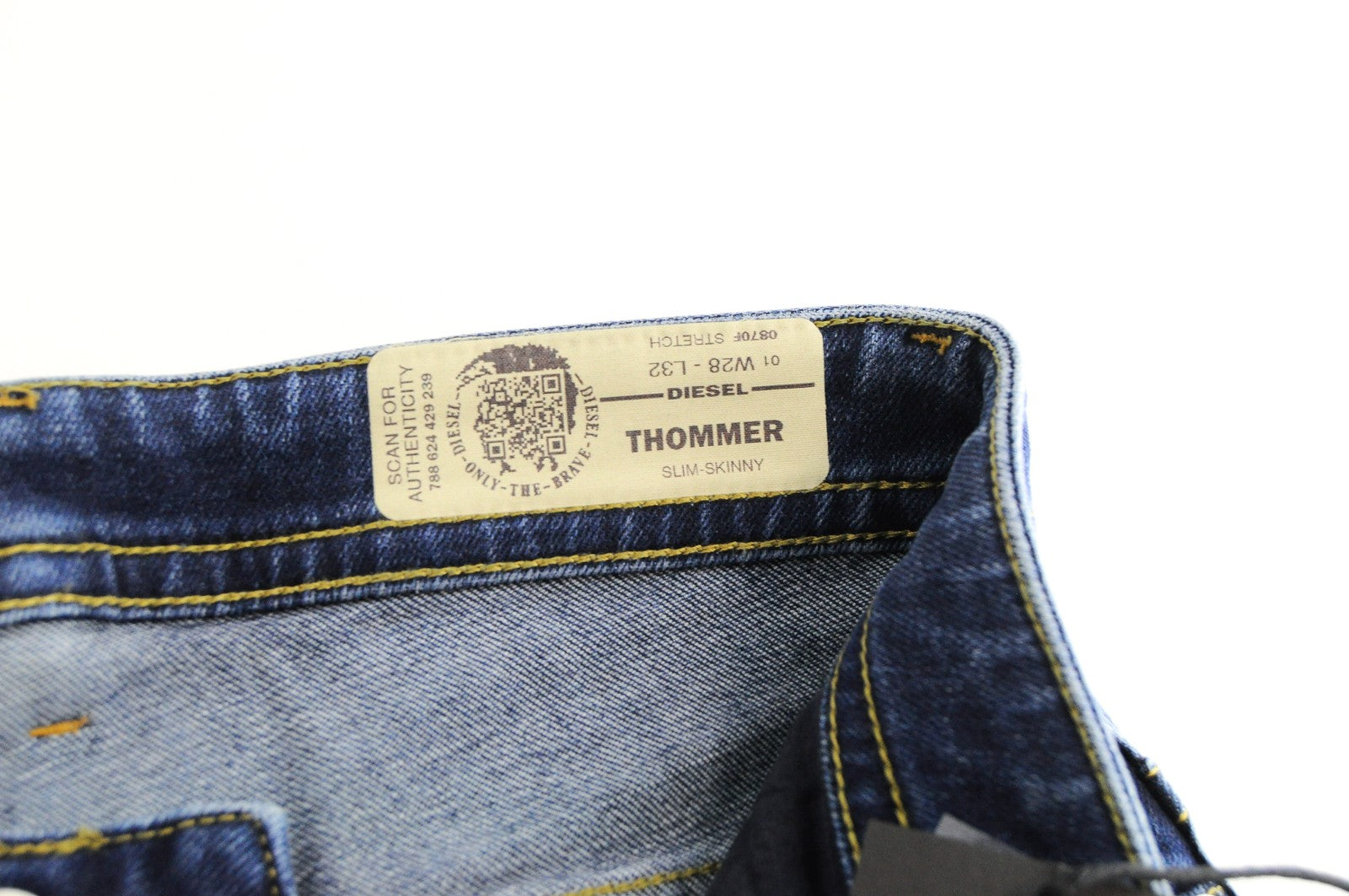 DIESEL Thommer 0870F mens Jeans W28/L32 Blue Washed Cotton Slim Skinny