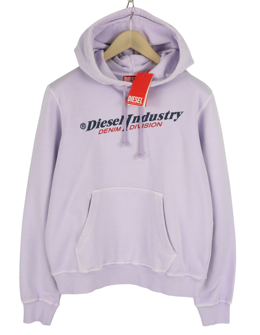 DIESEL S-Ginn-Hood-Ind Men Hoodie M Purple Pullover Kangaroo Pocket RRP€175