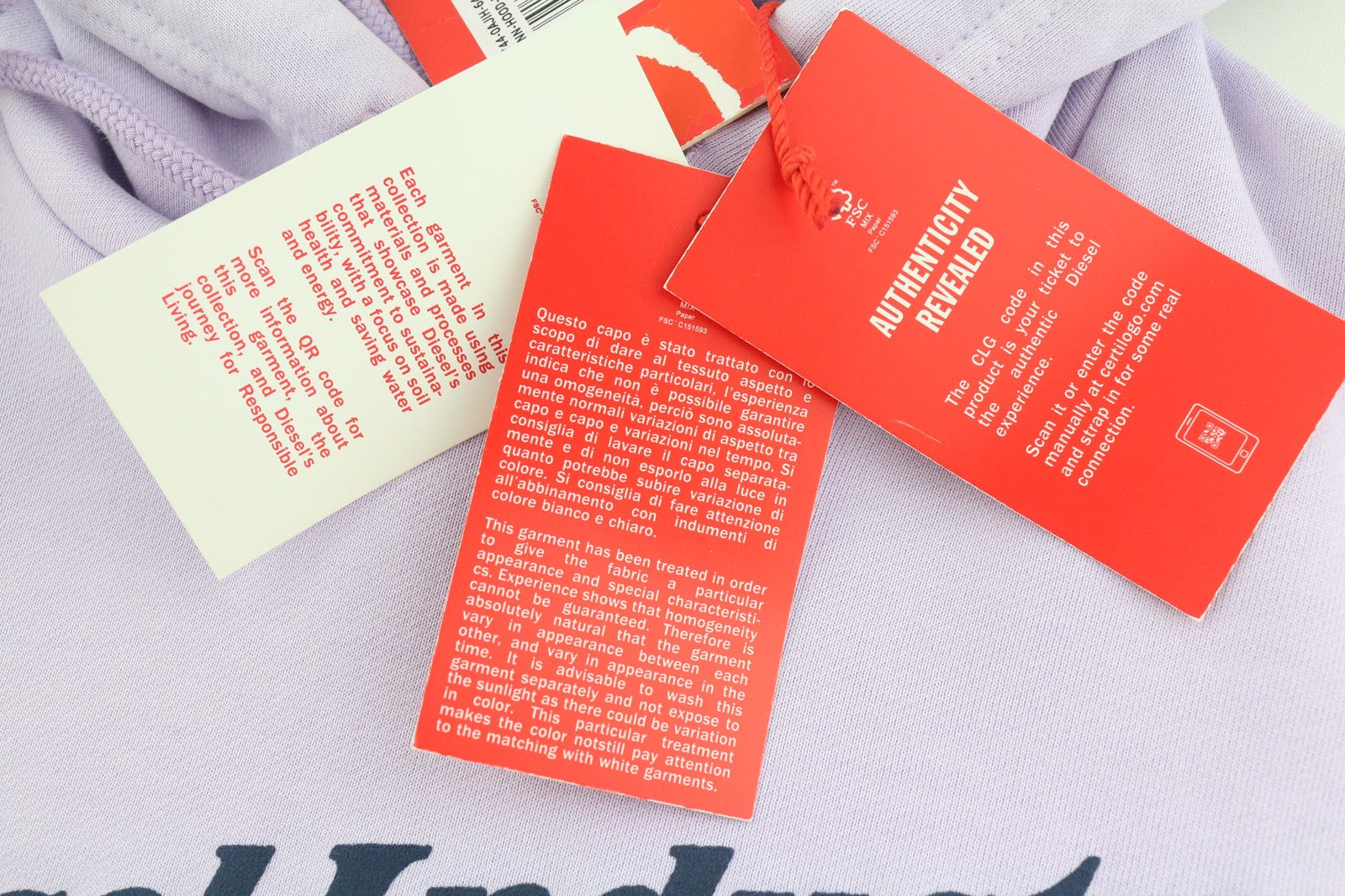 DIESEL S-Ginn-Hood-Ind Men Hoodie M Purple Pullover Kangaroo Pocket RRP€175