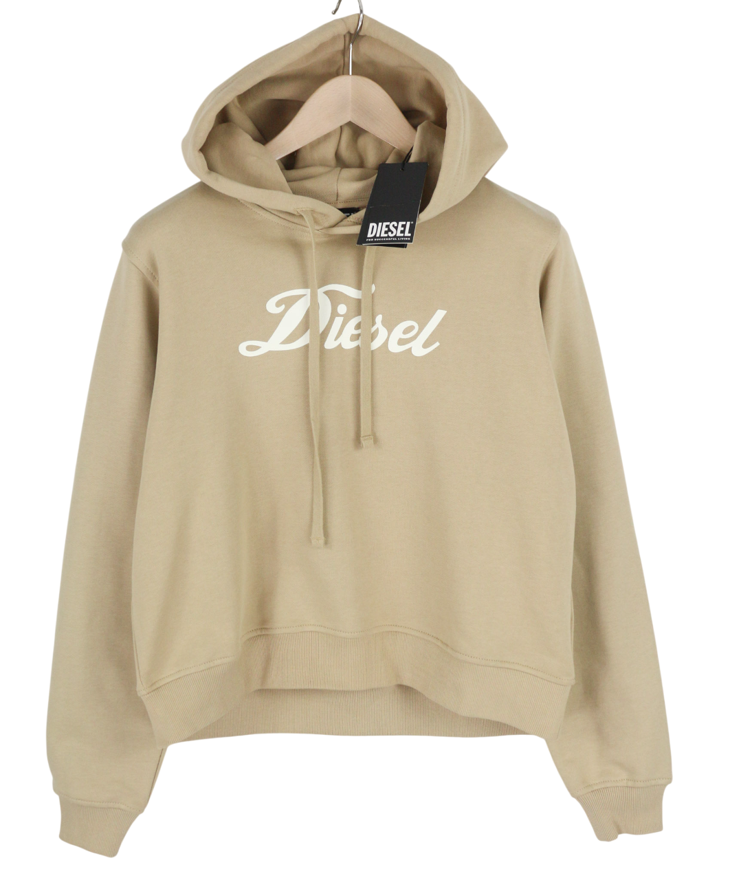DIESEL F-Reggy-Hood New-Ita Women Hoodie M Light Brown Pullover RRP€135