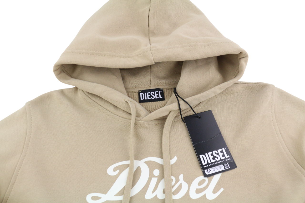 DIESEL F-Reggy-Hood New-Ita Women Hoodie M Light Brown Pullover RRP€135