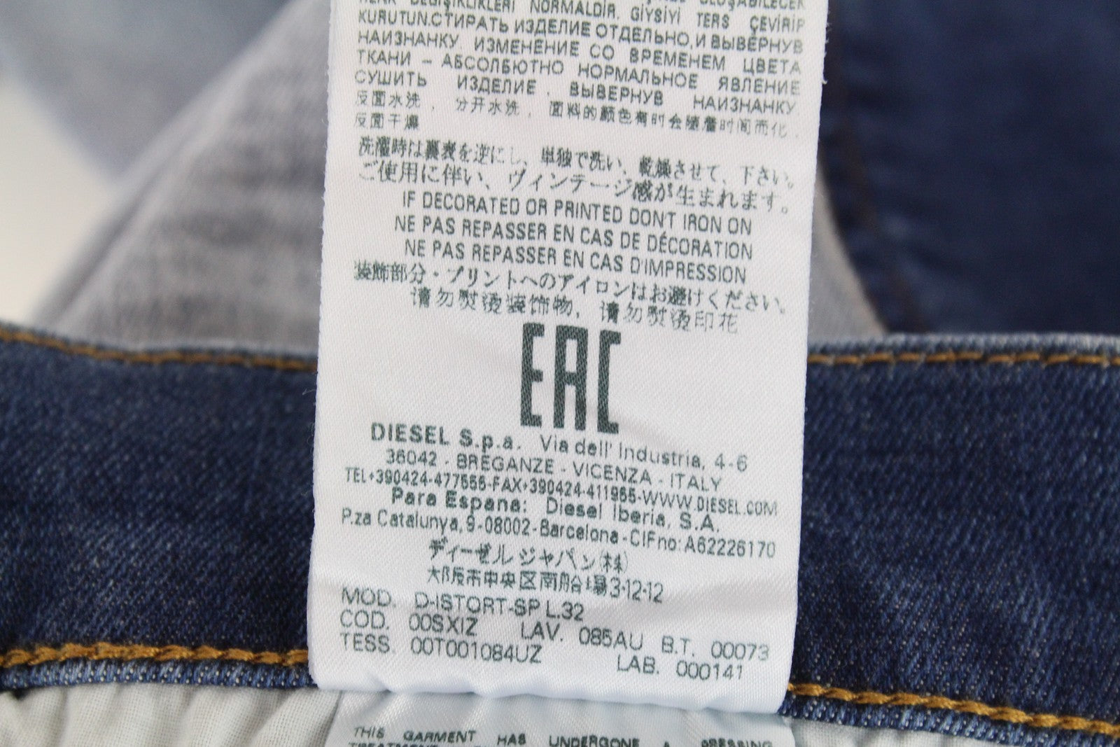 DIESEL 085AU D-Istort-SP mens Jeans W30/L32 Super Skinny stretchy Blue