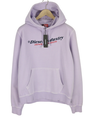 DIESEL S-Ginn-Hood-Ind Men Hoodie L Purple Pullover Kangaroo  RRP€175