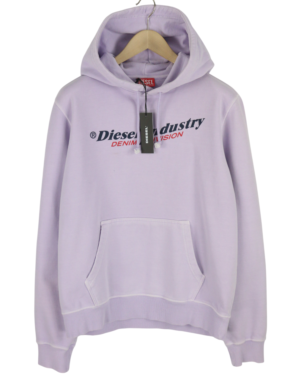 DIESEL S-Ginn-Hood-Ind Men Hoodie L Purple Pullover Kangaroo  RRP€175