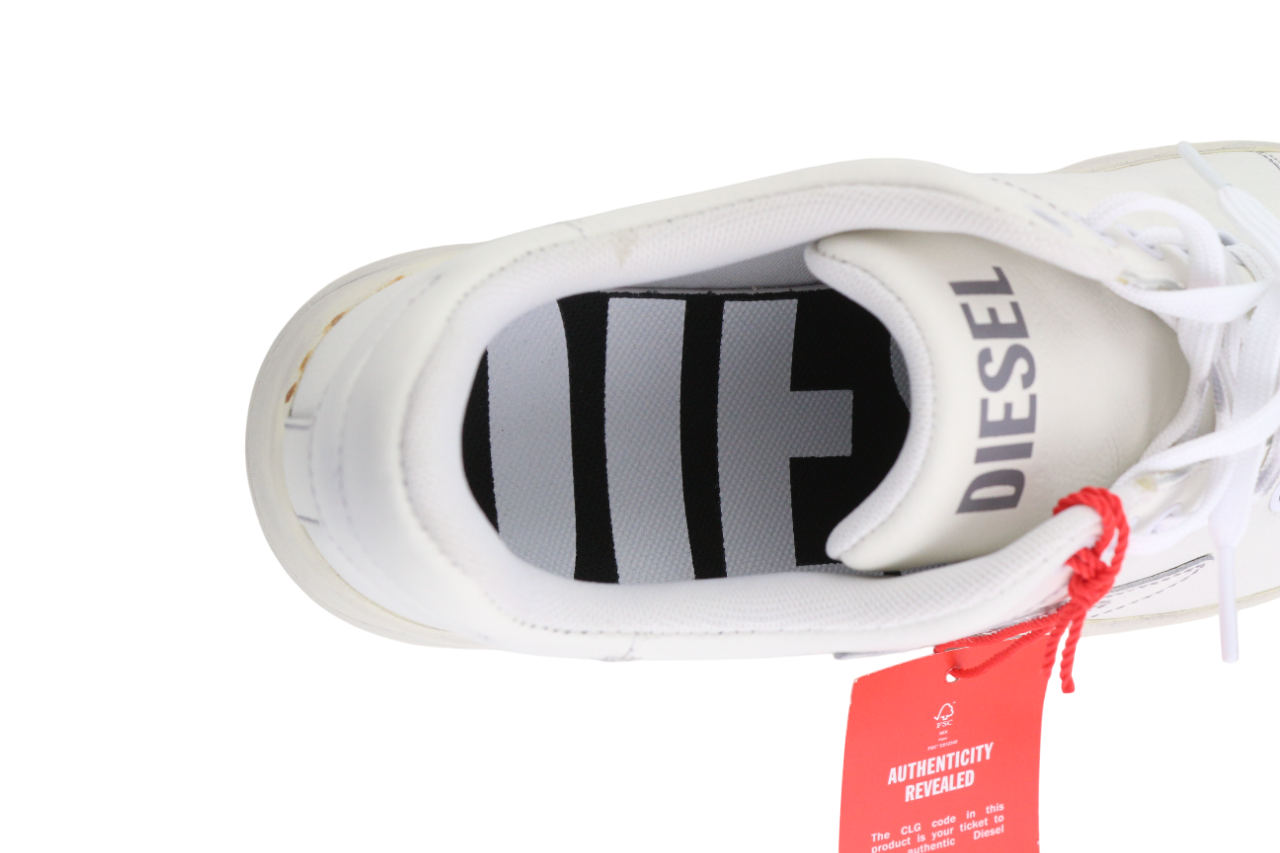 DIESEL S-Athene Low Men Sneakers EU41 White Leather Laced RRP€160 Trainers