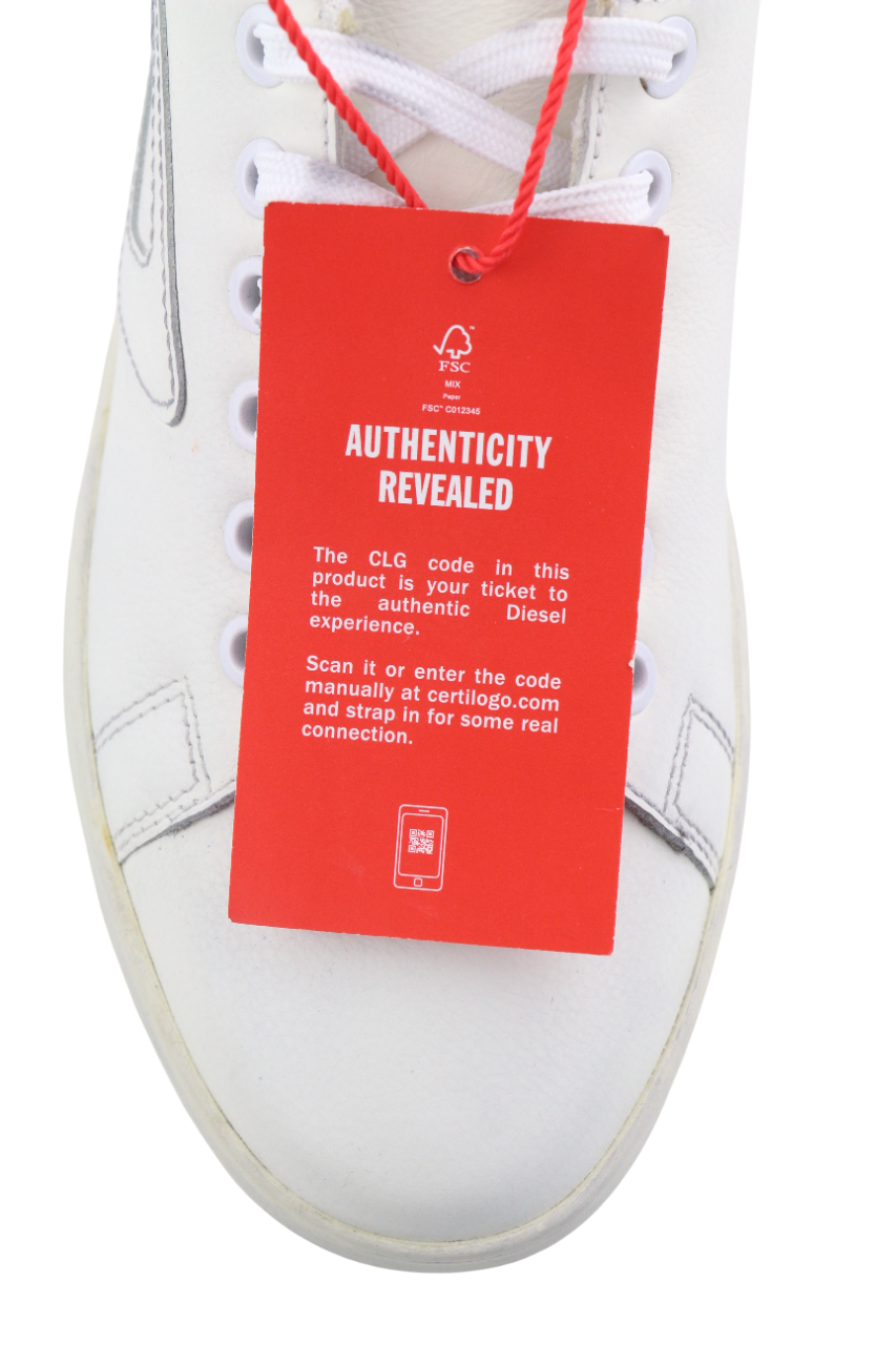 DIESEL S-Athene Low Men Sneakers EU41 White Leather Laced RRP€160 Trainers