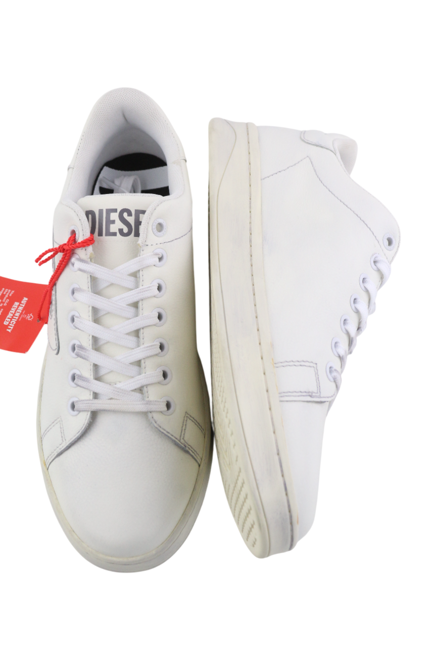 DIESEL S-Athene Low Men Sneakers EU41 White Leather Laced RRP€160 Trainers