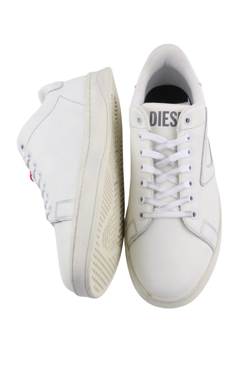 DIESEL S-Athene Low Men Sneakers EU41 White Leather Laced RRP€160 Trainers