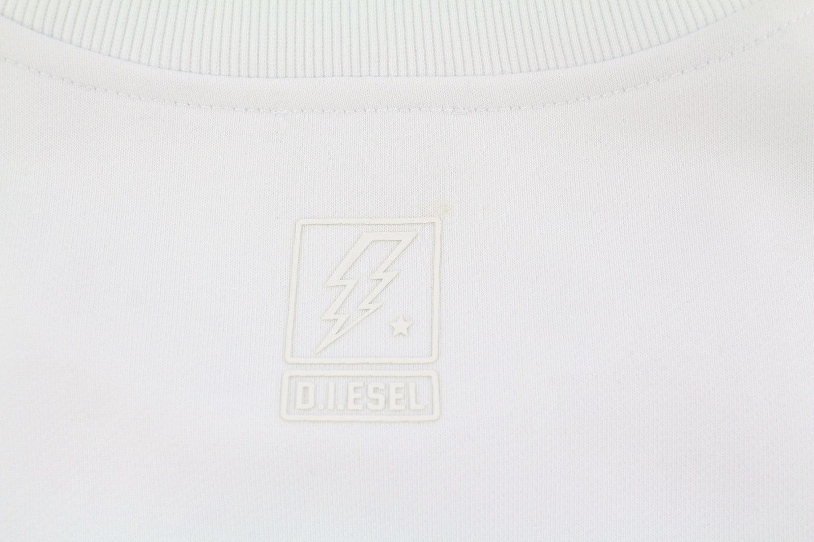 DIESEL S-Girduk Men Sweatshirt L White Pullover Patch Pocket Light RRP€150