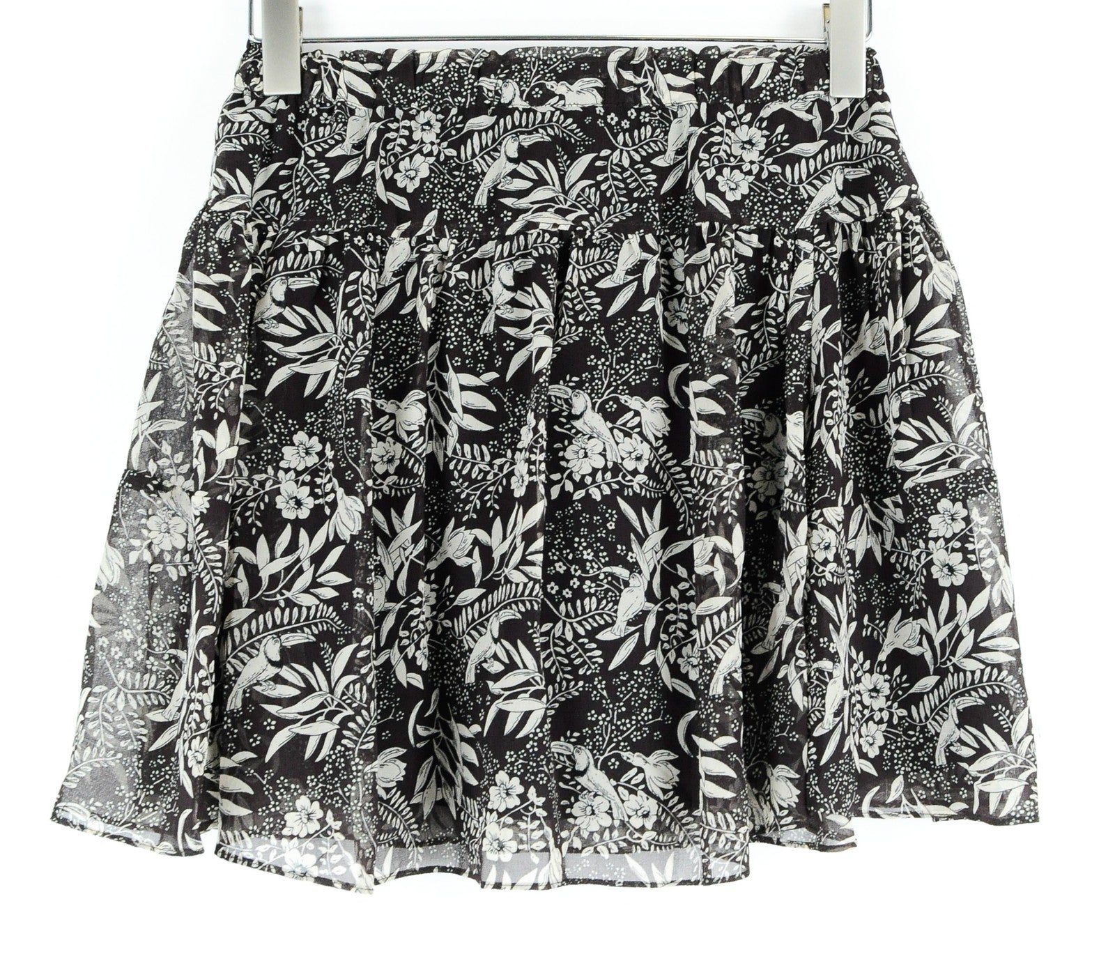 MAISON SCOTCH The Poolside womens Skirt S Brown Pleated Floral Midi Lined