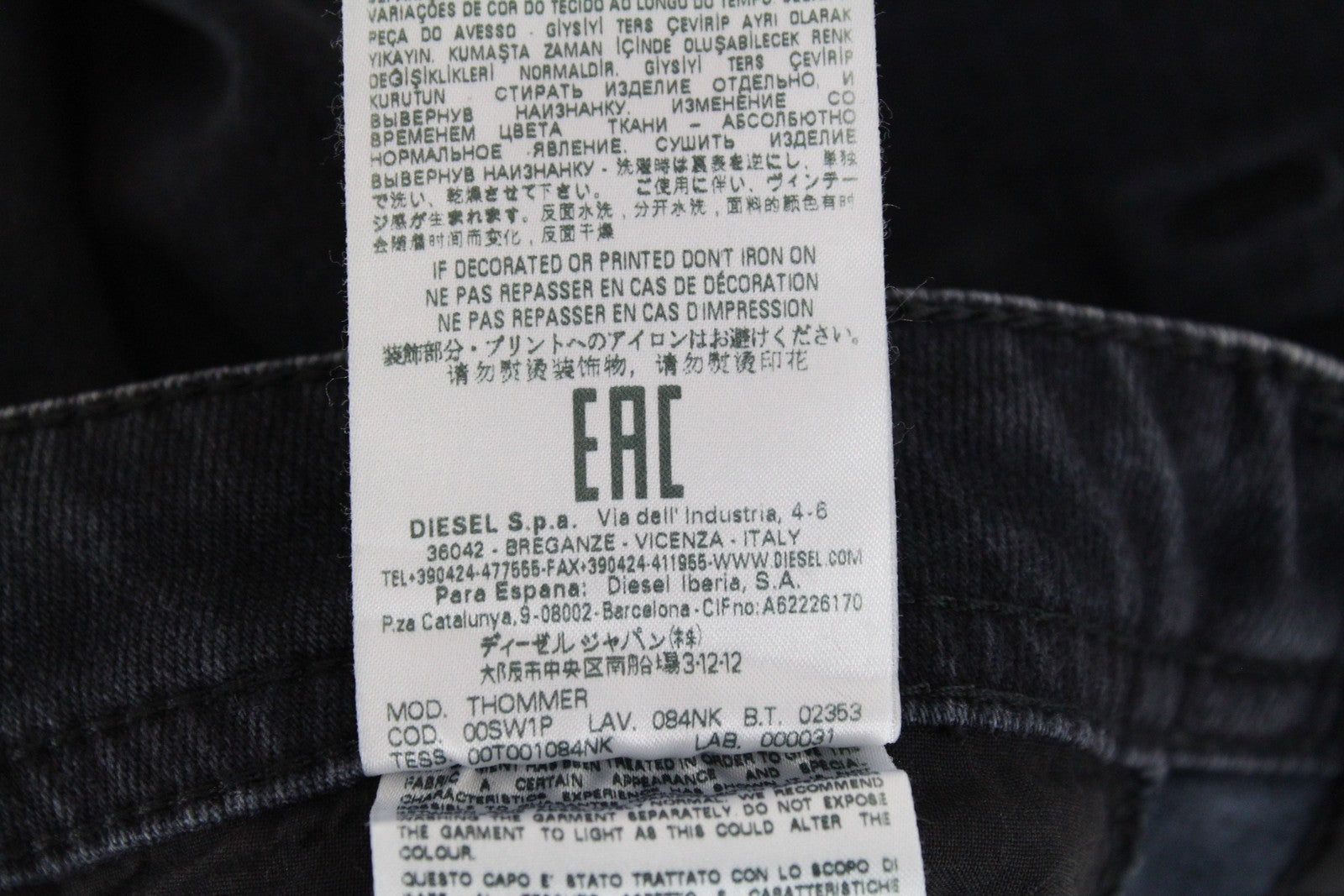 DIESEL Thommer 084NK mens Jeans W28/L30 Slim Skinny stretchy Cotton Dark Blue