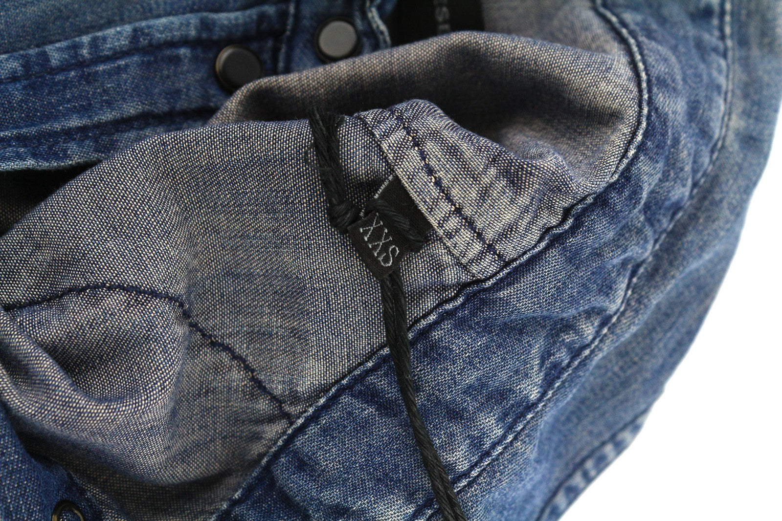 DIESEL De-Pratt Women Shirt 2XS Denim Western Washed Spread Neck Snap Buttons