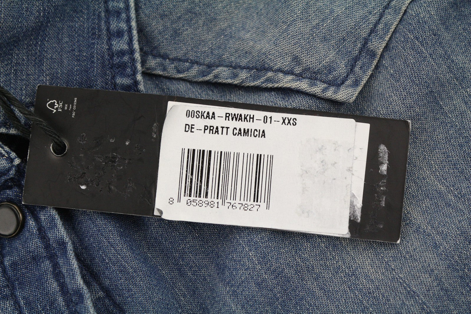 DIESEL De-Pratt Women Shirt 2XS Denim Western Washed Spread Neck Snap Buttons