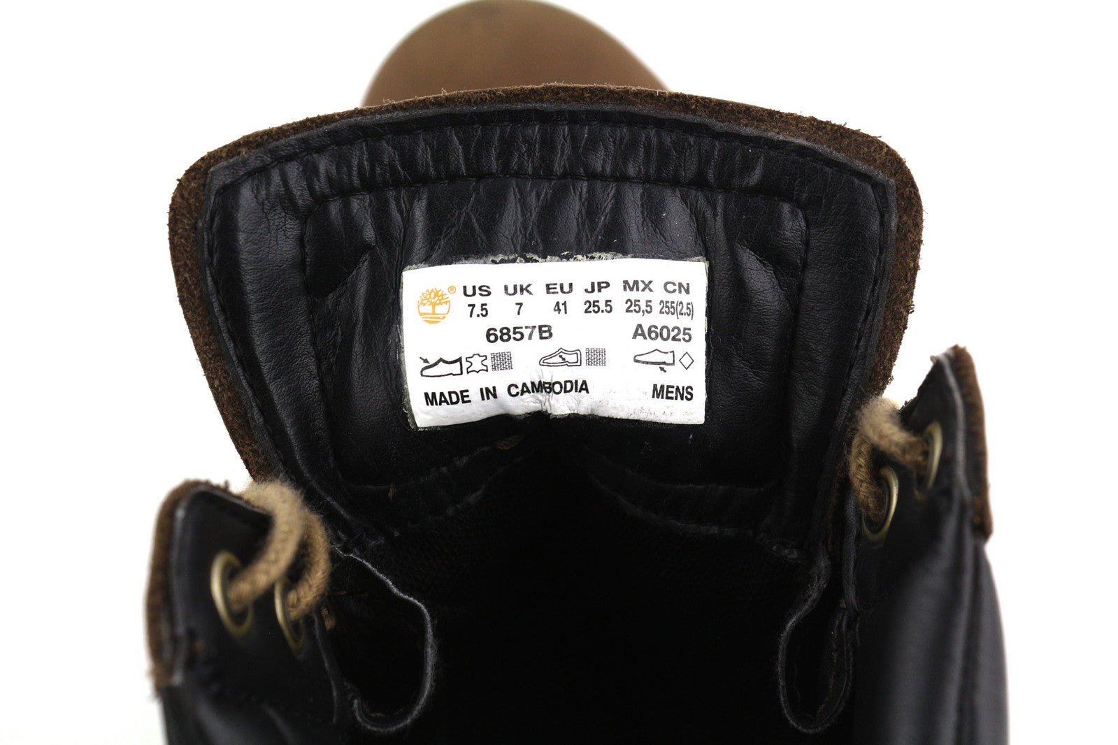 TIMBERLAND 6857B Men Boots EU40/41 Brown Leather Ankle Waterproof Ortholite