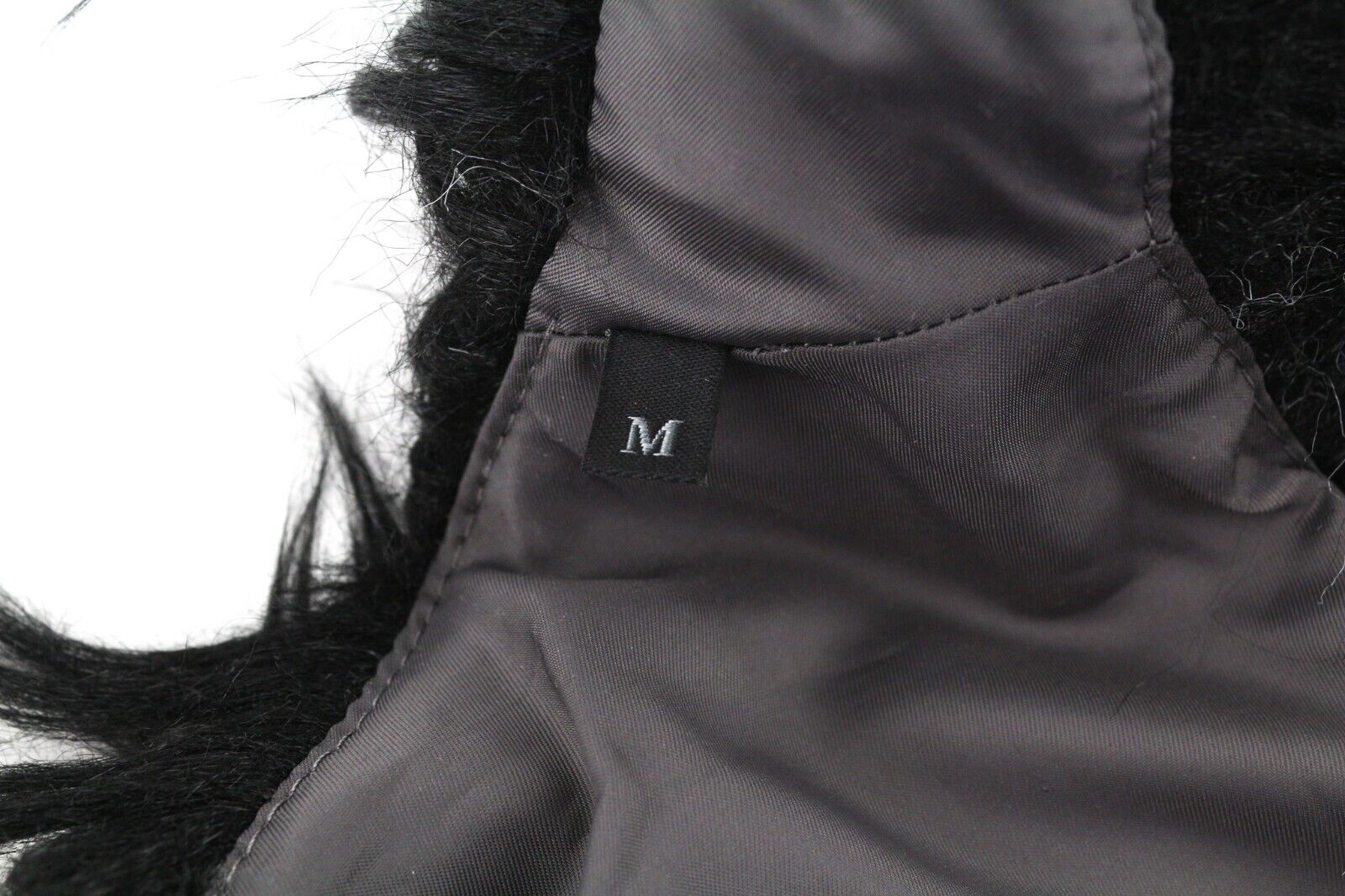 DIESEL L-Angus-A Women Waistcoat M Faux Fur Fluffy Striped Pockets Black & White