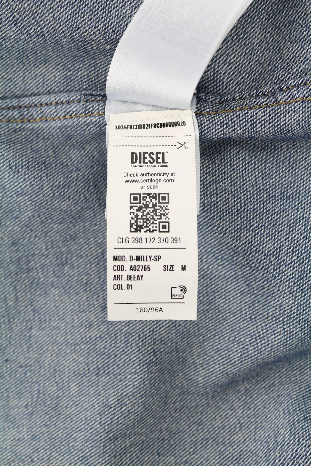 DIESEL D-Milly-SP Men Shirt M Denim Patch Pockets Snap Buttons Neck Blue RRP€199