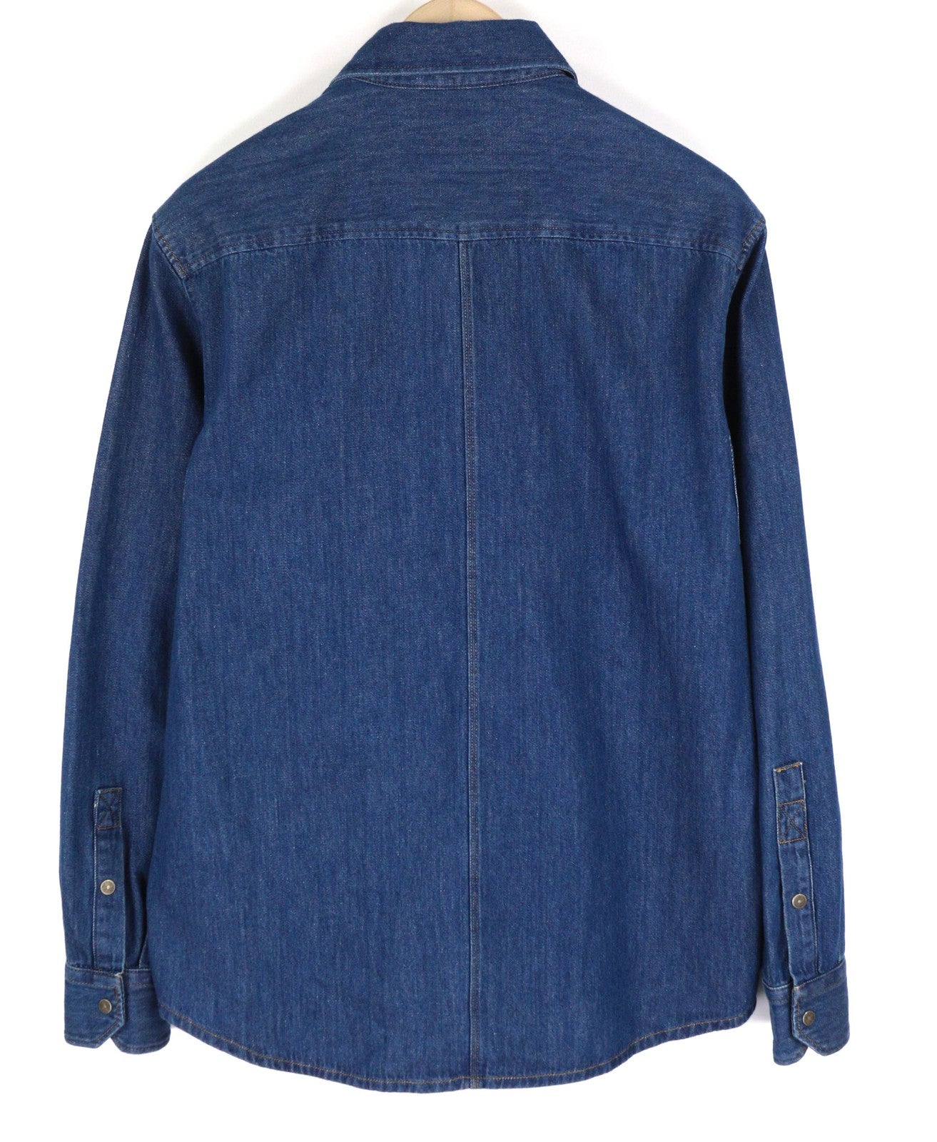 DIESEL D-Milly-SP Men Shirt M Denim Patch Pockets Snap Buttons Neck Blue RRP€199