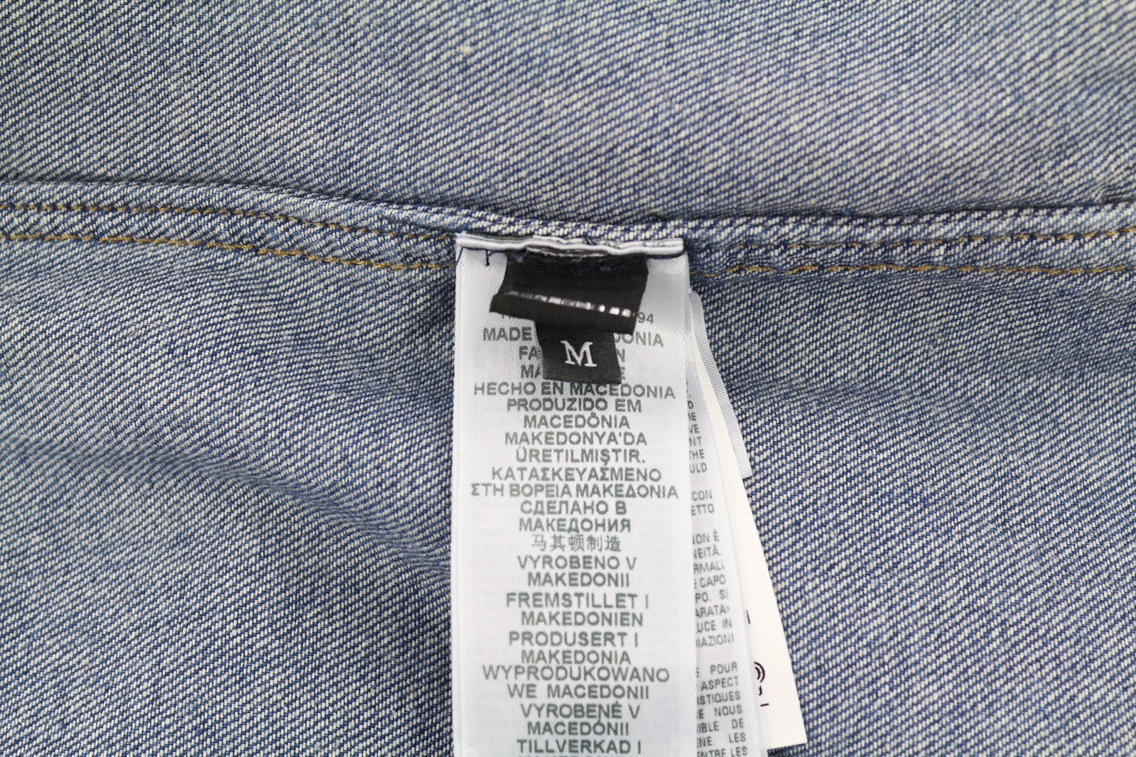 DIESEL D-Milly-SP Men Shirt M Denim Patch Pockets Snap Buttons Neck Blue RRP€199