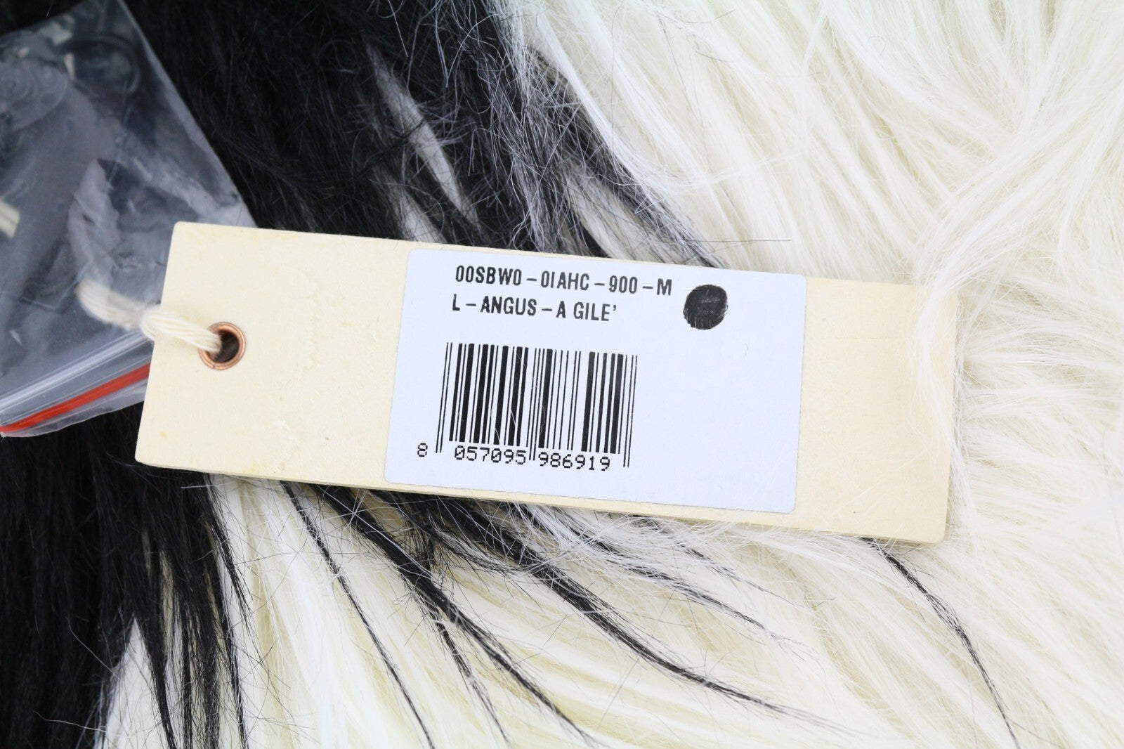 DIESEL L-Angus-A Women Waistcoat M Faux Fur Fluffy Striped Print Black & White