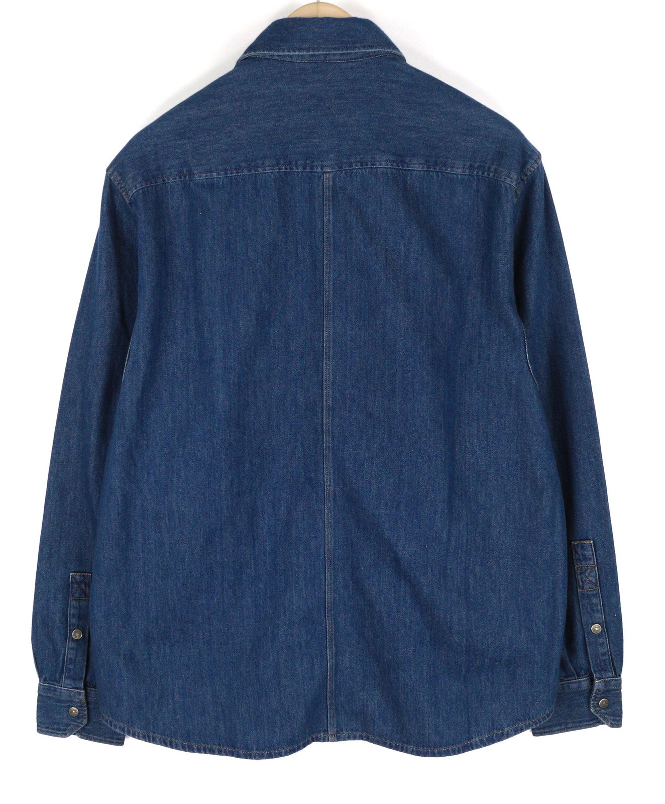 DIESEL D-Milly-SP Men Shirt L Denim Patch Pockets Snap Buttons Spread Neck Blue