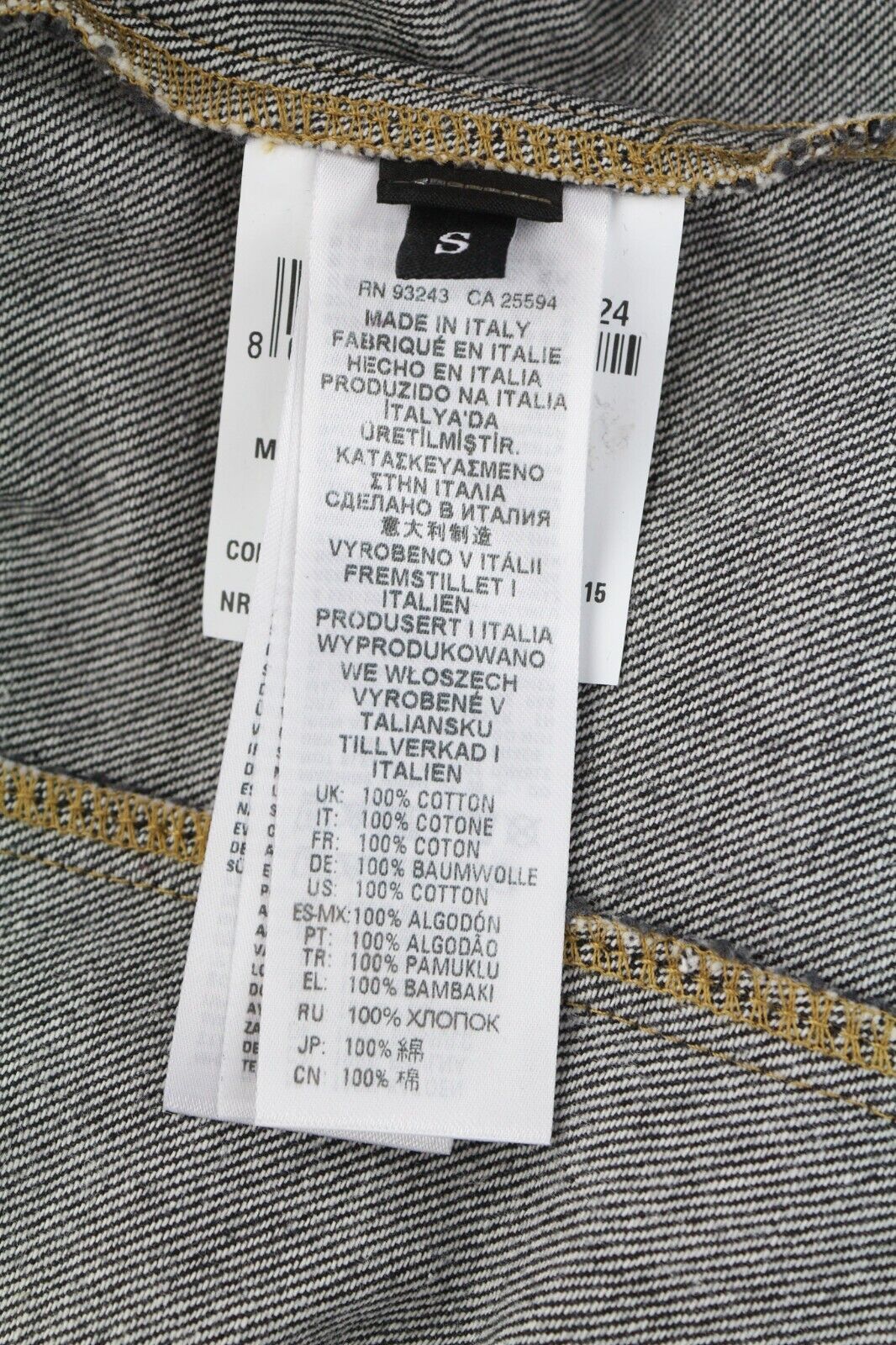 DIESEL De-Rin-F Women Shirt S Denim Western Dark Black Spread Neck Snap Buttons