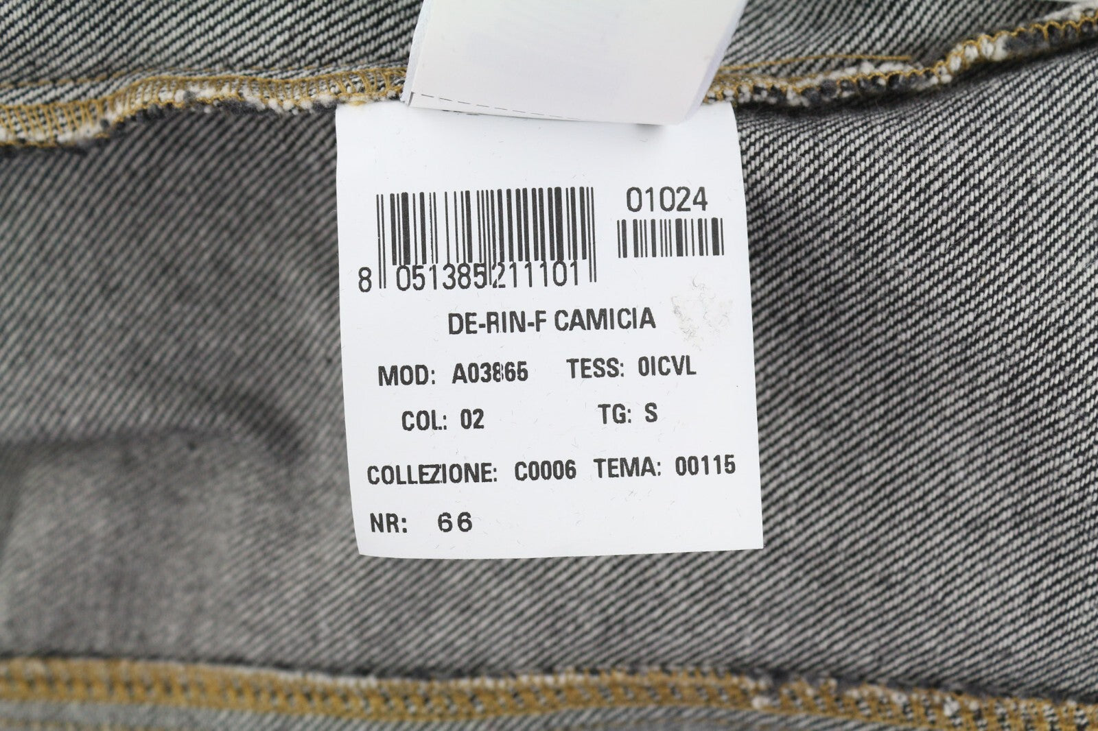 DIESEL De-Rin-F Women Shirt S Denim Western Dark Black Spread Neck Snap Buttons