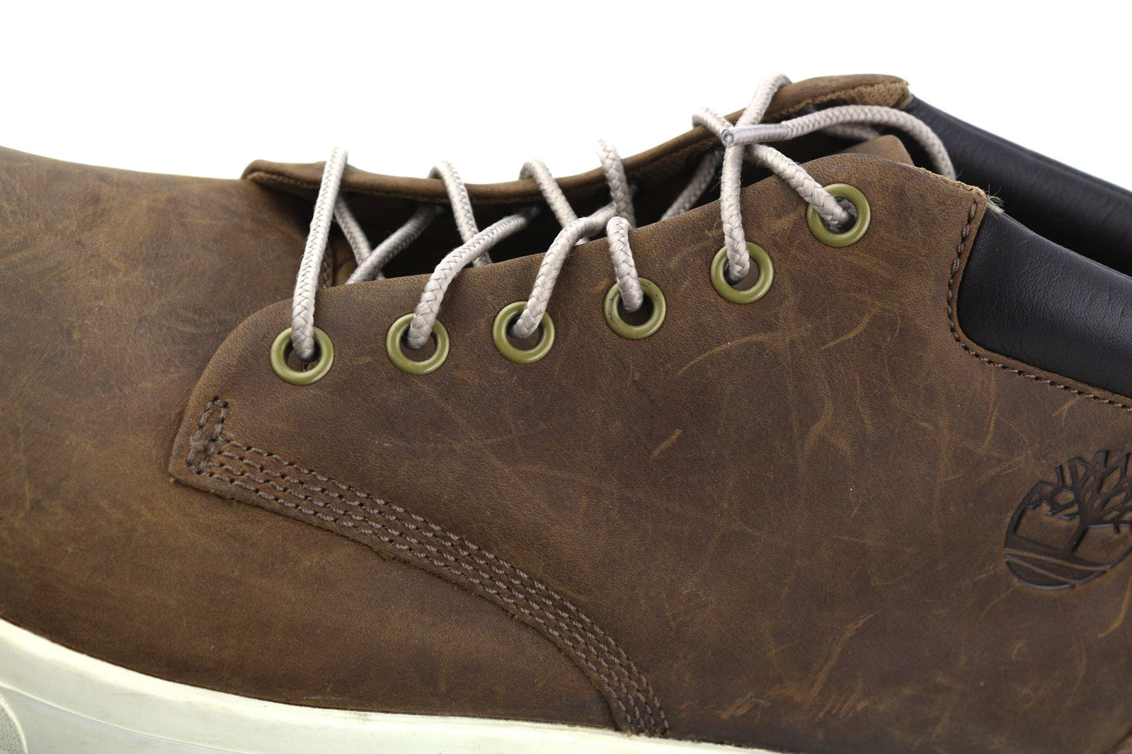 TIMBERLAND A2AMJ Men Boots EU45/46 Mid Brown Leather Lace Up Logo ReBOTL