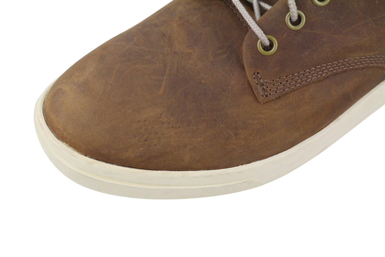 TIMBERLAND A2AMJ Men Boots EU45/46 Mid Brown Leather Lace Up Logo ReBOTL