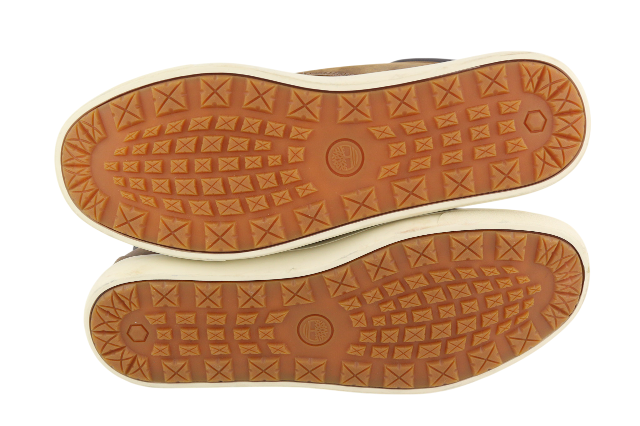 TIMBERLAND A2AMJ Men Boots EU45/46 Mid Brown Leather Lace Up Logo ReBOTL