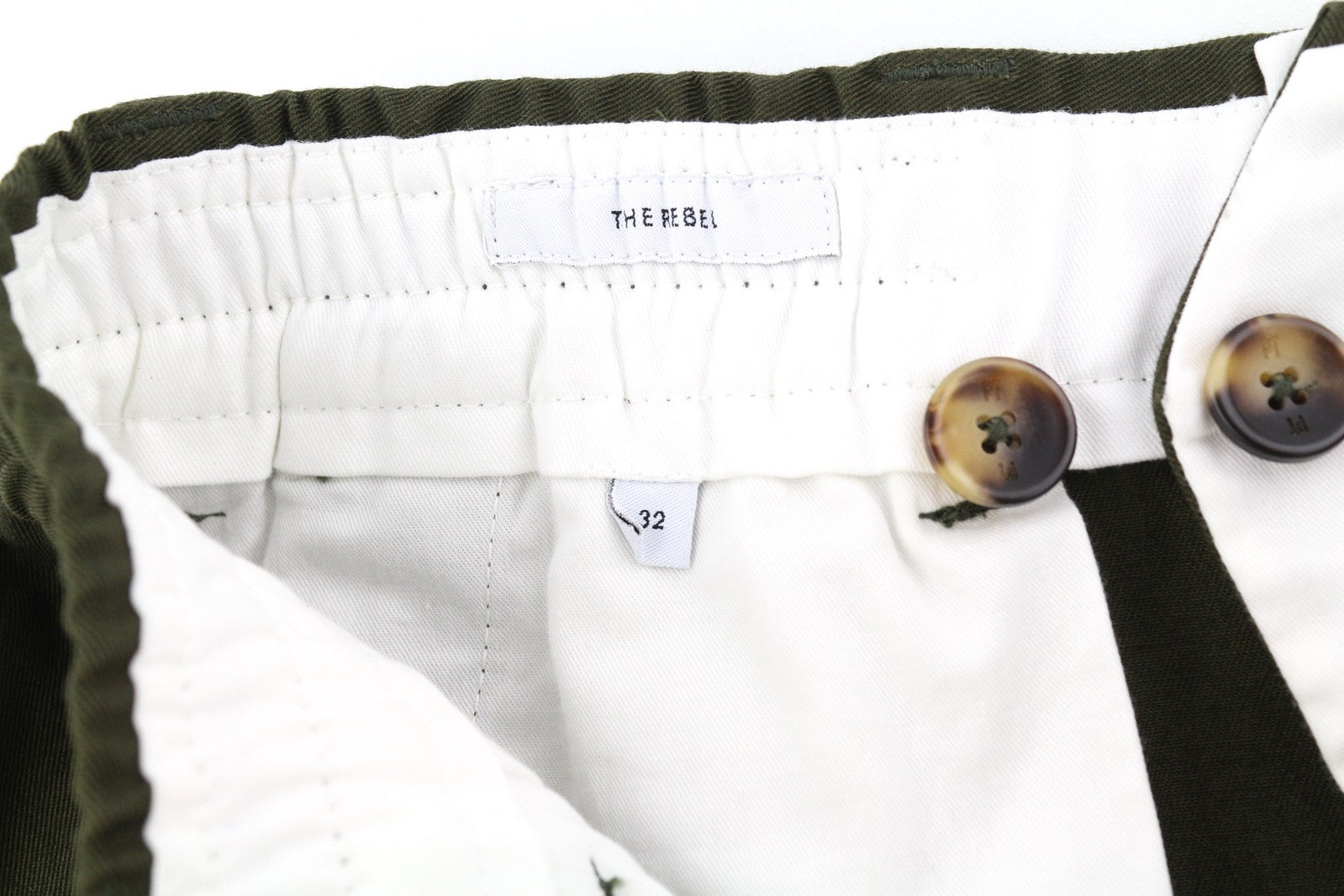 PT TORINO The Rebel Men Trousers W32 Dark Brown Elastic Waist Turn-Up Button