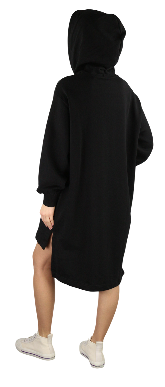 DIESEL D-Ilse-TR Women Dress S Black Long Sleeve Hooded Longer Back RRP€160