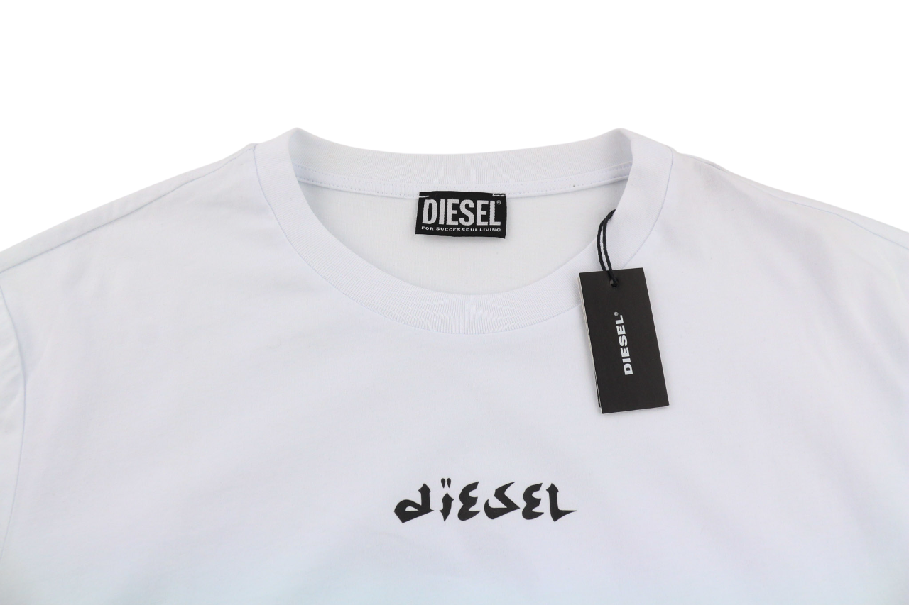 DIESEL T-Just-LS Men Sweatshirt 3XL White Pullover Crew Neck Logo Long Sleeve