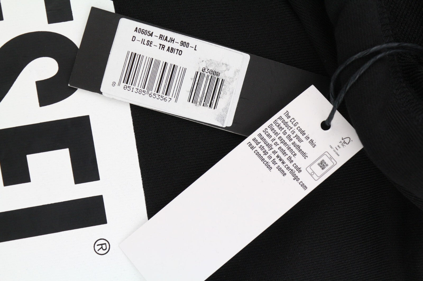 DIESEL D-Ilse-TR Women Dress L Black Long Sleeve Hooded Longer Back RRP€160