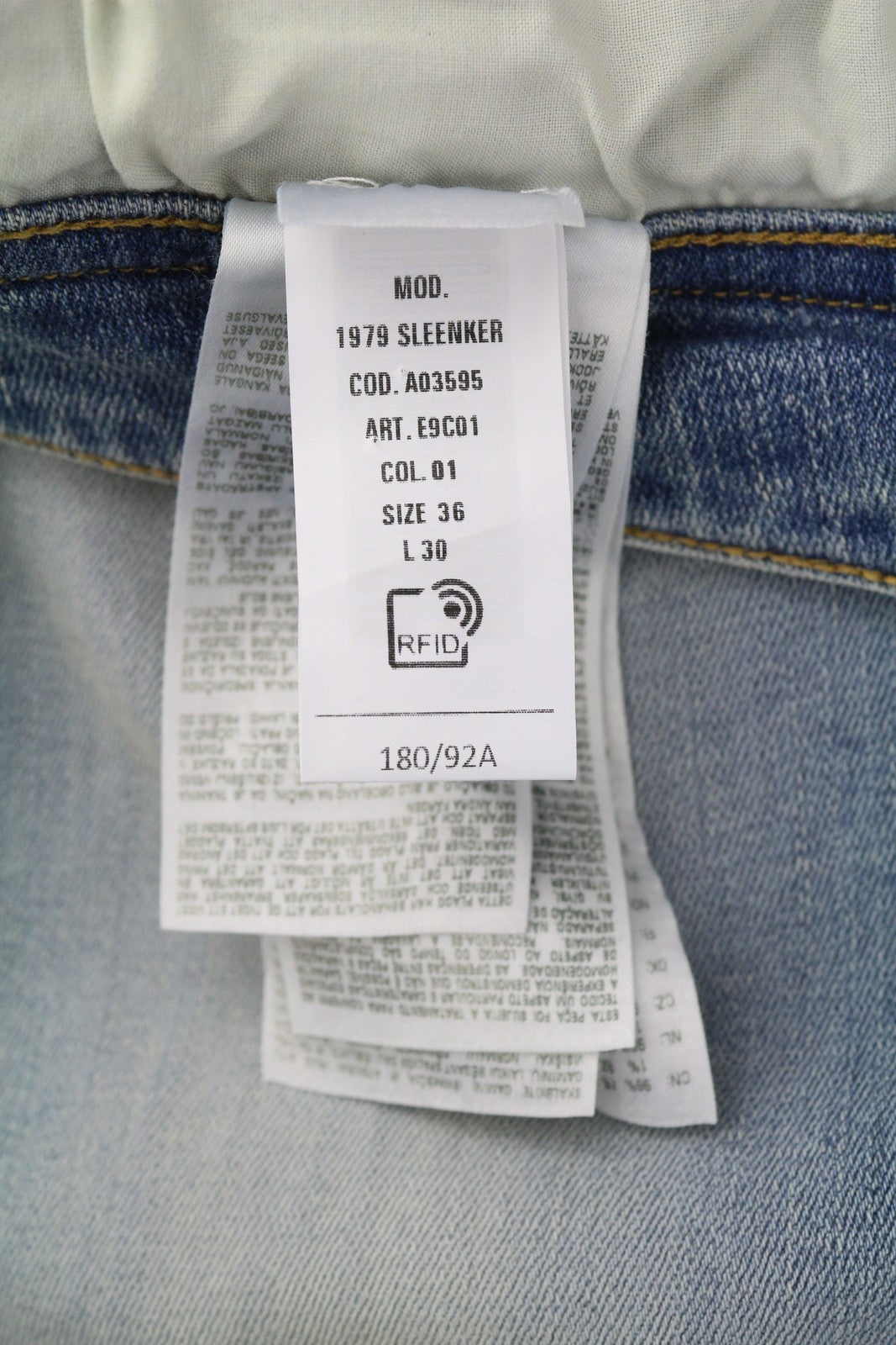 DIESEL 1979 Sleenker E9C01 Men Jeans W36/L30 Skinny Distress Blue RRP€275