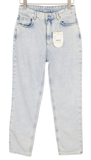 LIU JO Women Jeans W29 Slim Fit High Waist Zip Fly Washed Blue Denim Pockets