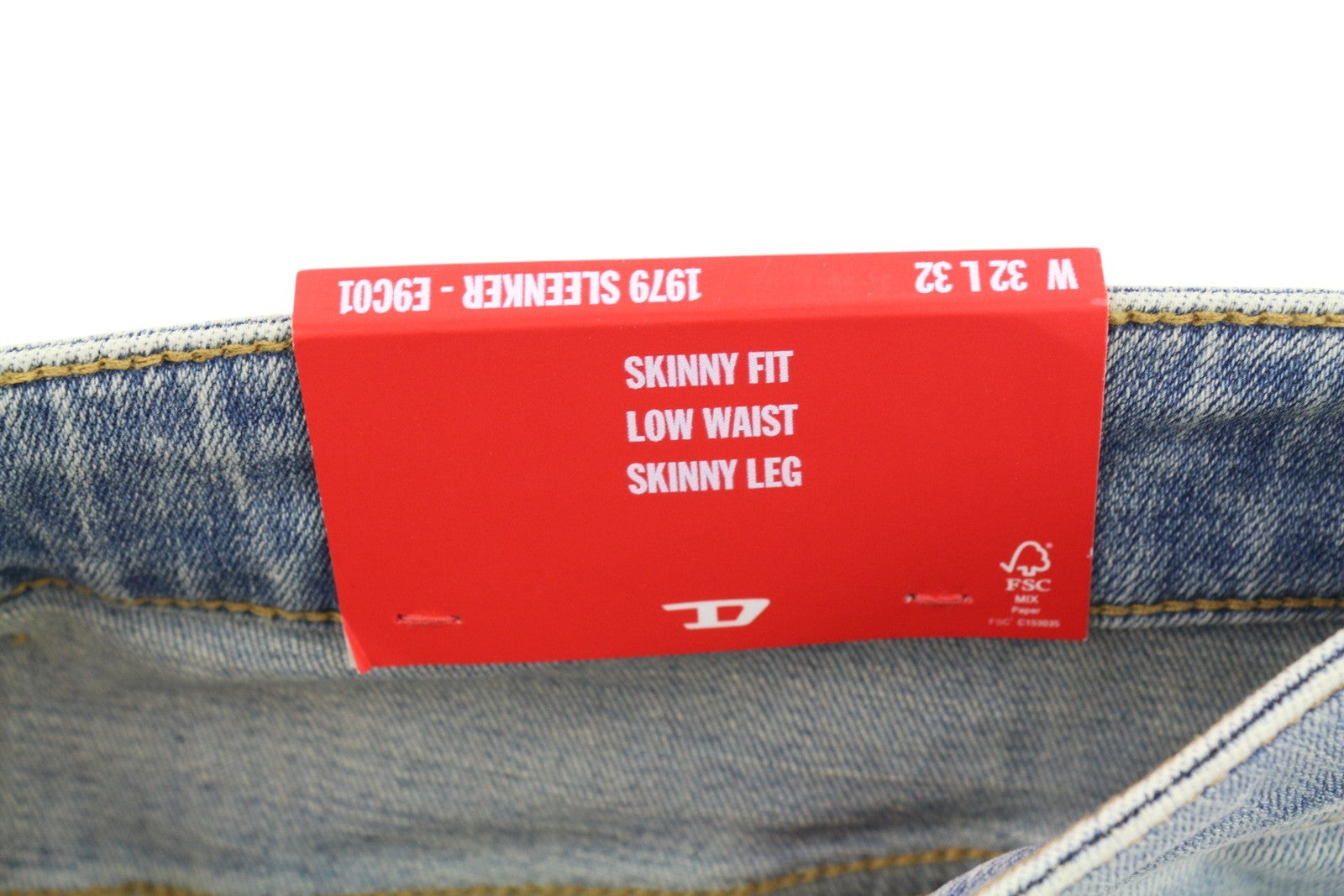 DIESEL 1979 Sleenker E9C01 Men Jeans W32/L32 Skinny Distress Blue RRP€275