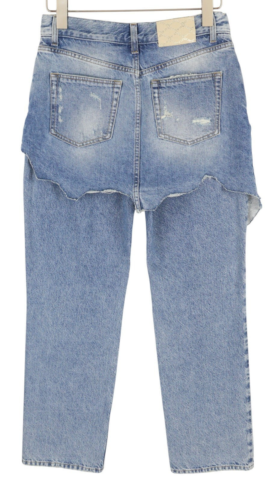 LIU JO Glam Straight Bic Women Jeans W28 Relaxed Skirt Ripped Distress Blue