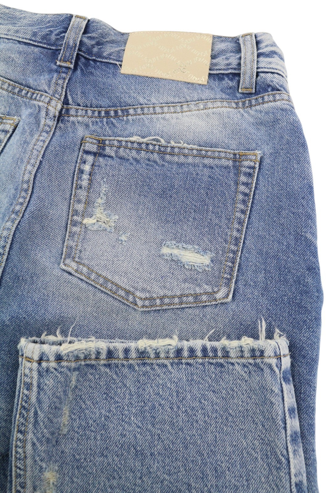 LIU JO Glam Straight Bic Women Jeans W28 Relaxed Skirt Ripped Distress Blue