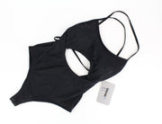 GYMSHARK Expose Women's One-Piece Black Swimsuit XS Stretch Fit Front Back