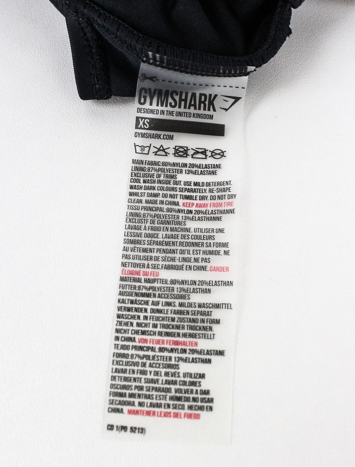 GYMSHARK Expose Women's One-Piece Black Swimsuit XS Stretch Fit Front Back