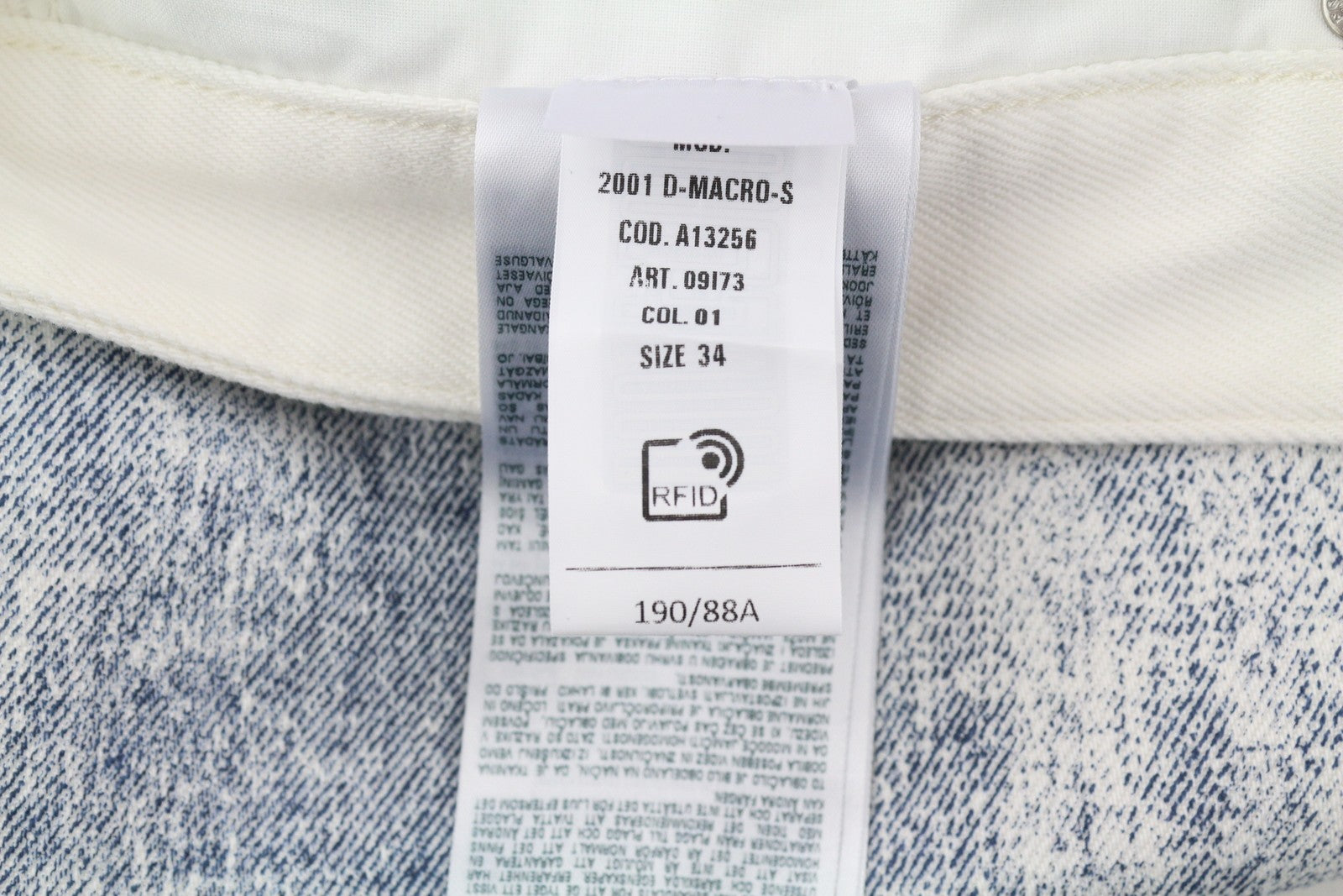 DIESEL 2001 D-Macro 09I73 Men Jeans W34 Loose  Straight Leg Buttoned RRP€375