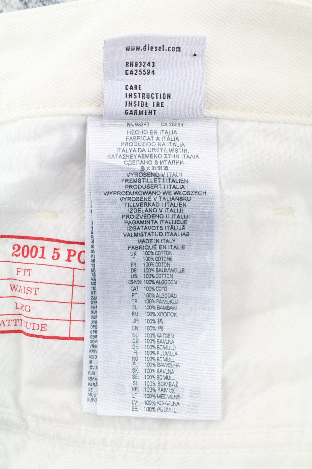 DIESEL 2001 D-Macro 09I73 Men Jeans W34 Loose  Straight Leg Buttoned RRP€375