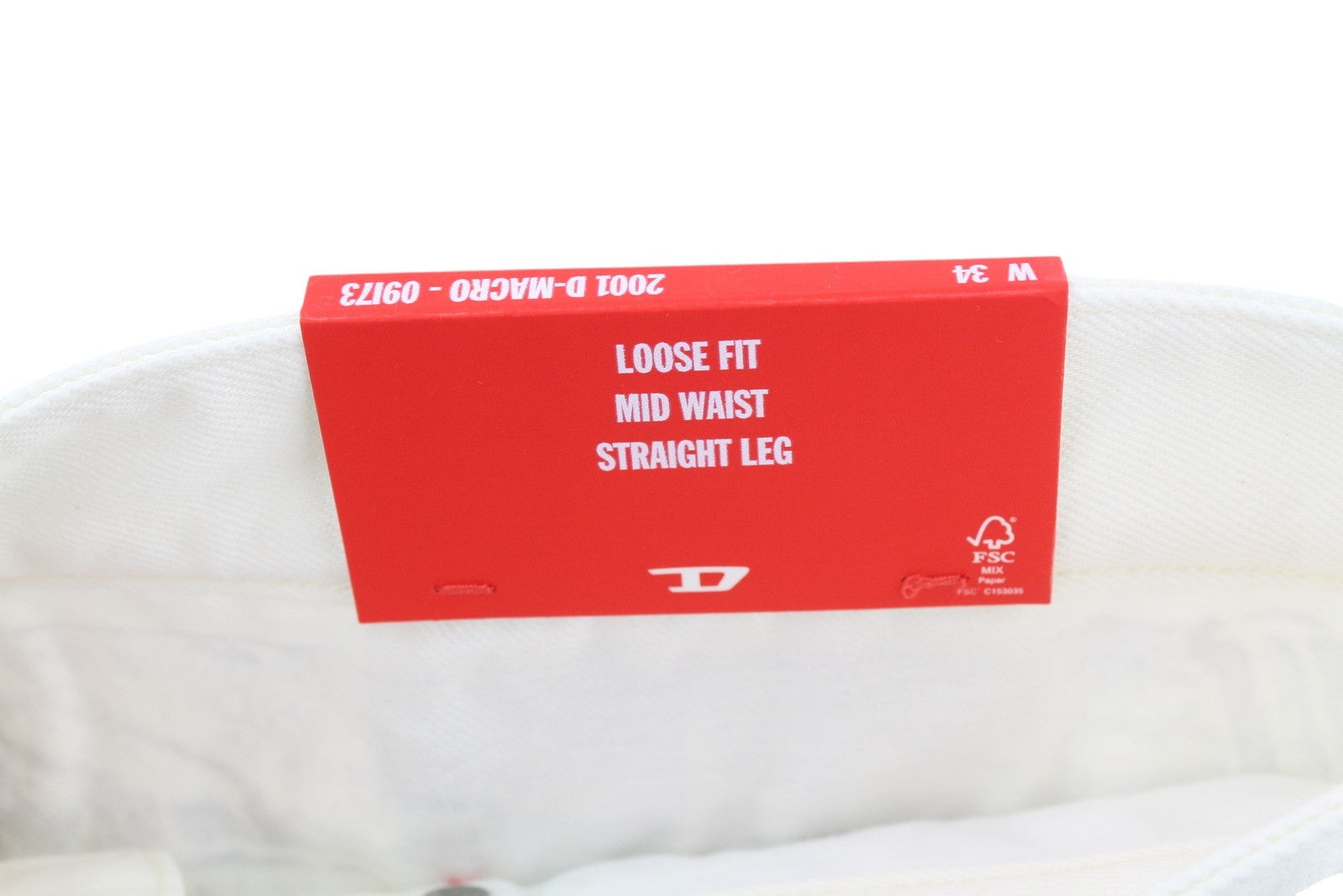 DIESEL 2001 D-Macro 09I73 Men Jeans W34 Loose  Straight Leg Buttoned RRP€375