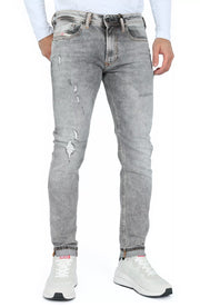 DIESEL 1979 Sleenker R86AT Men Jeans W33/L32 Skinny Distress Grey RRP€225