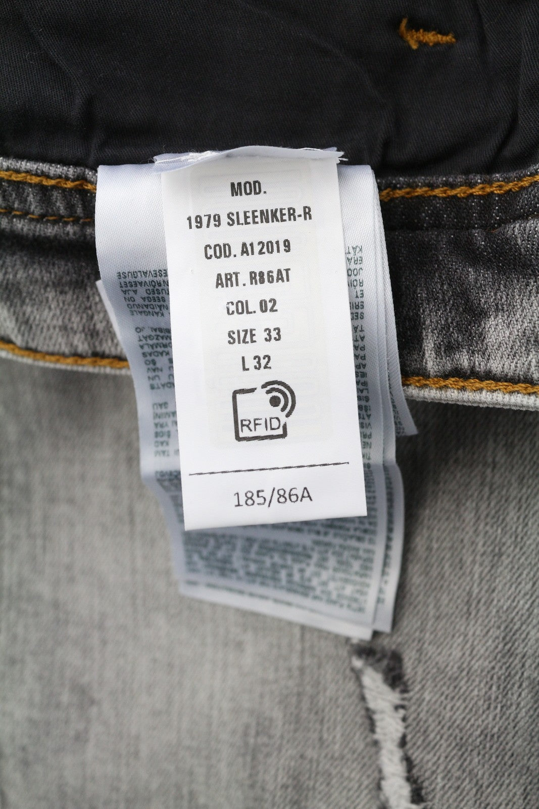 DIESEL 1979 Sleenker R86AT Men Jeans W33/L32 Skinny Distress Grey RRP€225