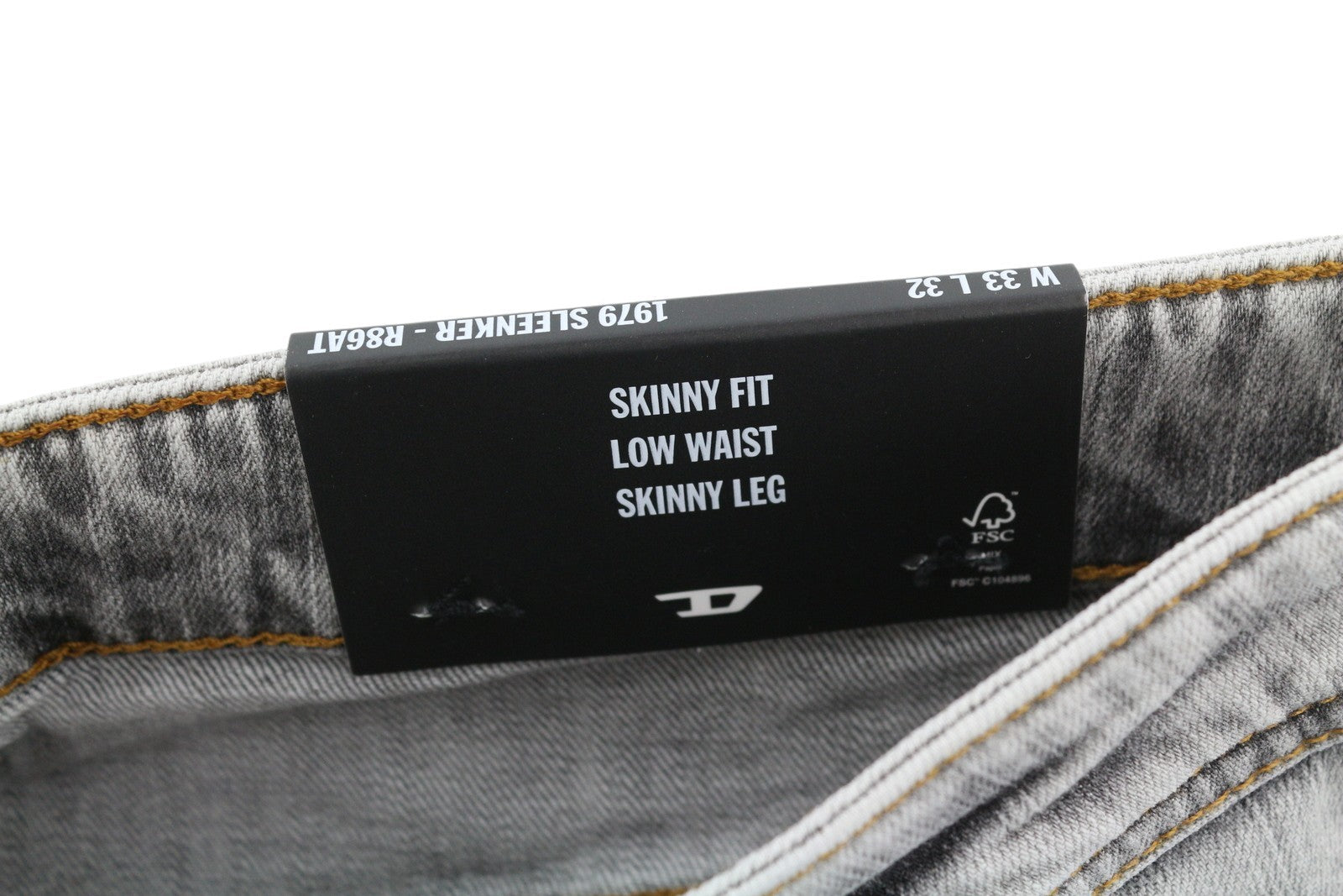 DIESEL 1979 Sleenker R86AT Men Jeans W33/L32 Skinny Distress Grey RRP€225