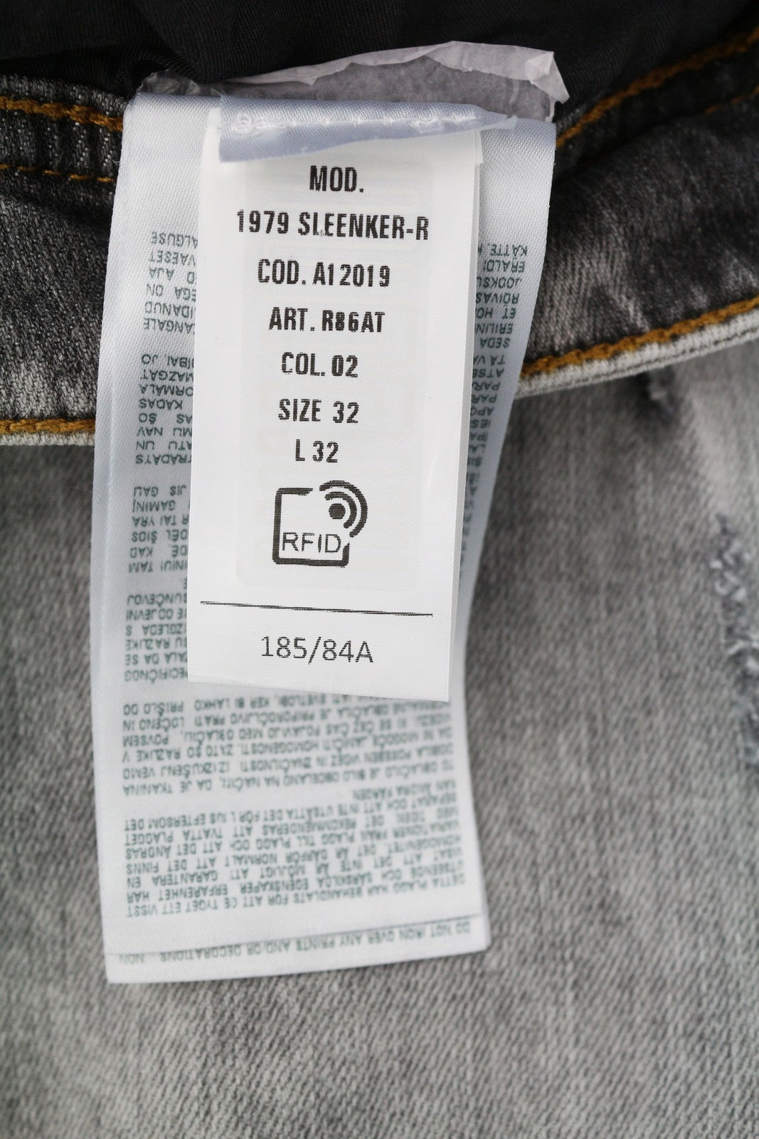 DIESEL 1979 Sleenker R86AT Men Jeans W32/L32 Skinny Distress Grey RRP€225