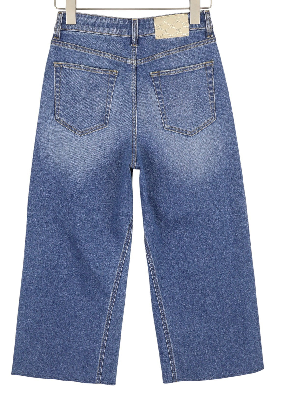 LIU JO Flare Inaly Women Jeans W28 High Waist Ankle Length Ripped Washed Blue